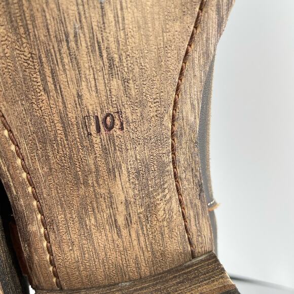 BED STU Roma Harness Ankle Boots Women's 10 Brown Distressed Leather Moto Biker - Picture 13 of 15